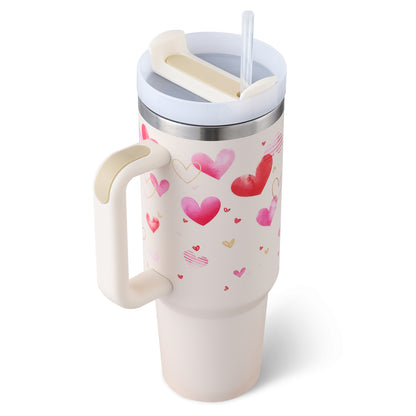 Thermal Mug 40oz Straw Coffee Insulation Cup With Handle