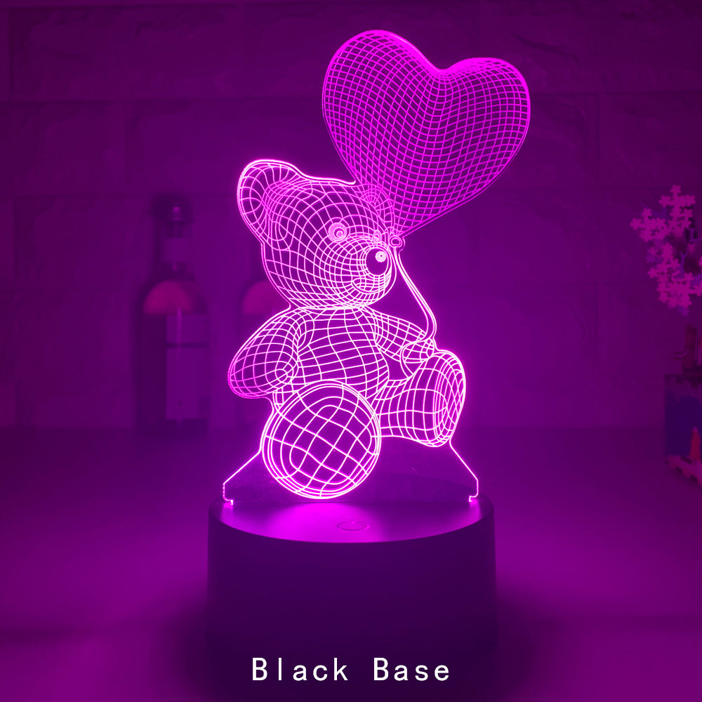 3D Teddy Bear Lamp - Color-Changing LED Night Light for Home Decor and Gifts