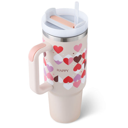 Thermal Mug 40oz Straw Coffee Insulation Cup With Handle