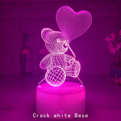 3D Teddy Bear Lamp - Color-Changing LED Night Light for Home Decor and Gifts