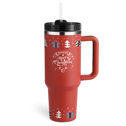 Thermal Mug 40oz Straw Coffee Insulation Cup With Handle