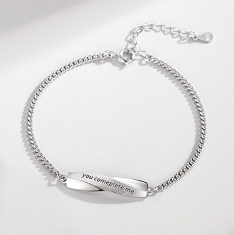 Mobius Ring Couples Sterling Silver Bracelet