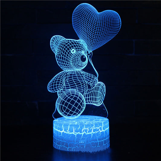 3D Teddy Bear Lamp - Color-Changing LED Night Light for Home Decor and Gifts