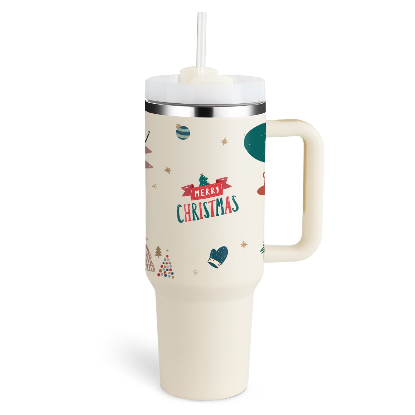 Thermal Mug 40oz Straw Coffee Insulation Cup With Handle