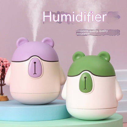 Adorable Bear Mini Desktop Humidifier - Cute Pet Cartoon Design, USB-Powered