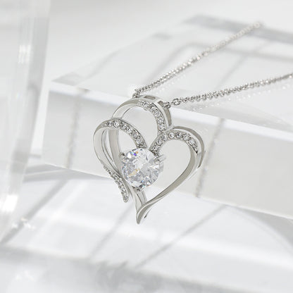 Elegant Heart-Shaped Zircon Necklace – Rhinestone Clavicle Chain in White & Rose Gold for Women – Perfect Valentine's Gift