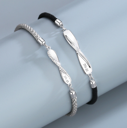 Mobius Ring Couples Sterling Silver Bracelet