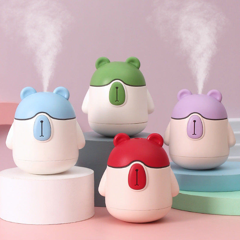 Adorable Bear Mini Desktop Humidifier - Cute Pet Cartoon Design, USB-Powered