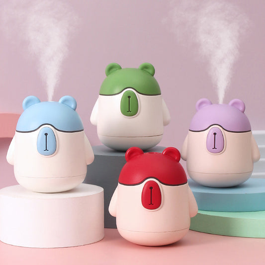 Adorable Bear Mini Desktop Humidifier - Cute Pet Cartoon Design, USB-Powered